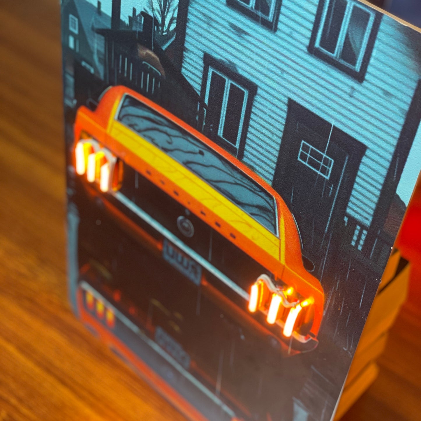 Neon Mustang Tail Light Poster: "Retro Vibes